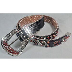 B.B. Simon Belt Rhinestone Sapphire Swarovski Crystals Belt Size 40-42"